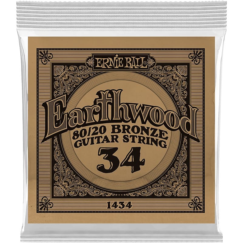 Ernie Ball 1434 Earthwood 80/20 Bronze Acoustic Single String, 34 image 1