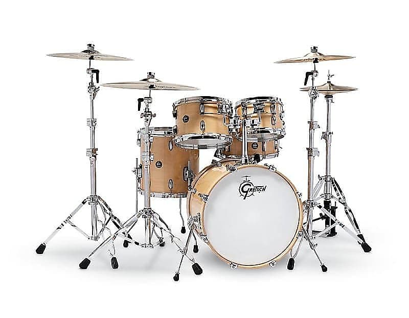 Gretsch RN2-E605-GN 10/12/14/20 Renown Drum Kit Set w/ Matching 14" Snare Drum in Gloss Natural image 1