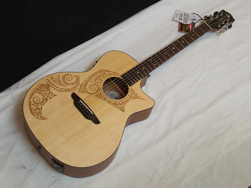 LUNA Oracle Tattoo Spruce acoustic electric GUITAR new - SOLID TOP - B-Band - B image 1