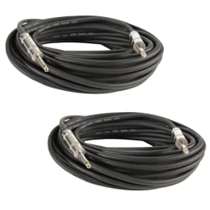 Seismic Audio Q12TW50-2PACK 12-Gauge 2-Conductor 1/4" TRS to 1/4" Speaker Cable - 50' (Pair)