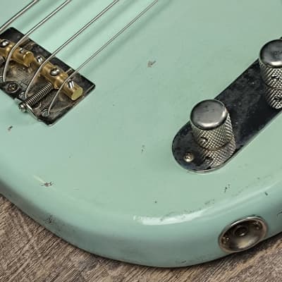 MyDream Partcaster Custom Built - Aged Sonic Blue T-Bass Matching Headstock image 10