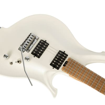 KOLOSS GT45PWH Aluminum Body Roasted Maple Neck Electric Guitar + Bag - White Satin image 2