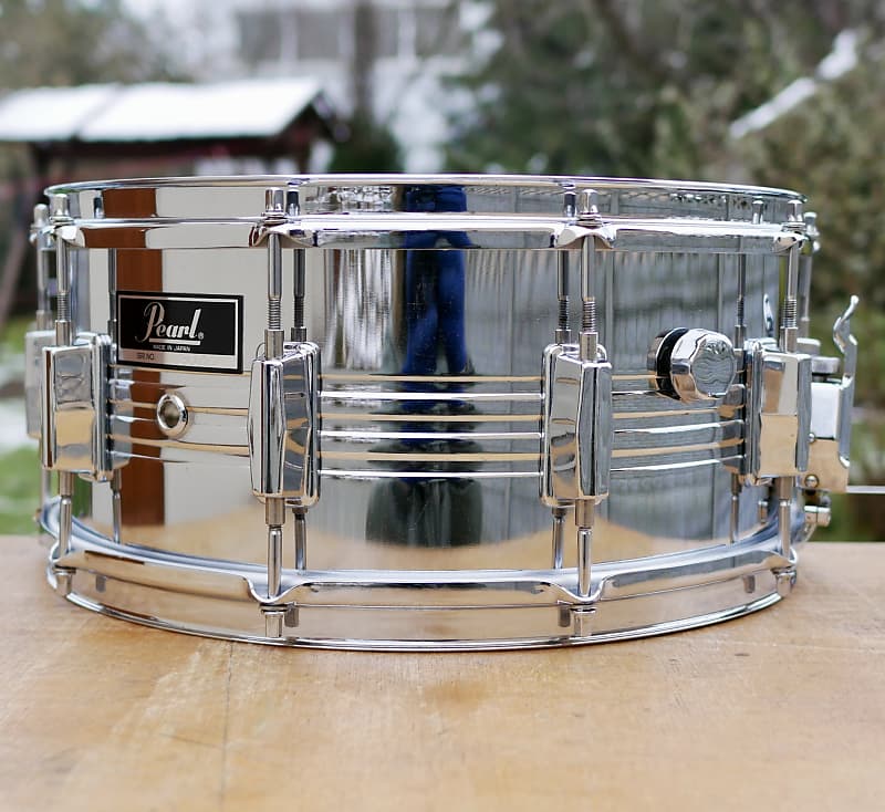 RARE Vintage 80's Pearl Snaredrum 14x6.5 COB Chrome over Brass Snare