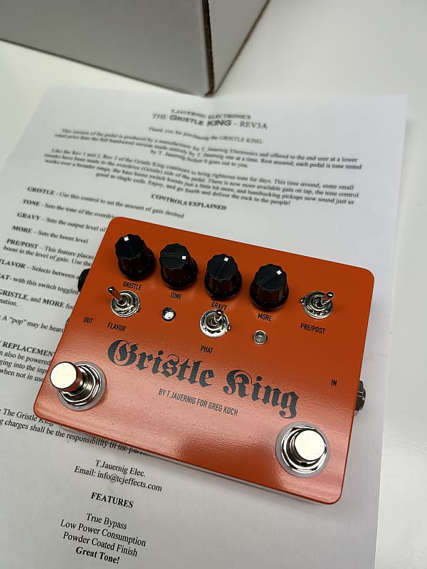 T. Jauernig Electronics Gristle King Overdrive/Boost Pedal Reverb