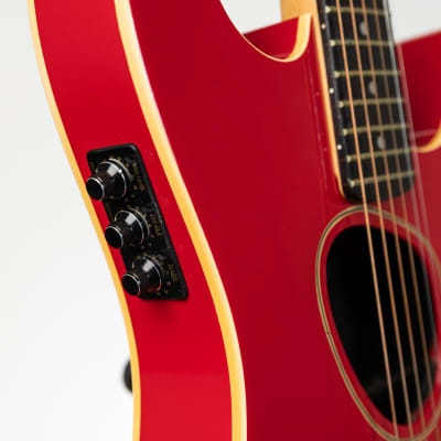 Kramer Ferrington American Series Acoustic Electric Guitar banana headstock RED image 4