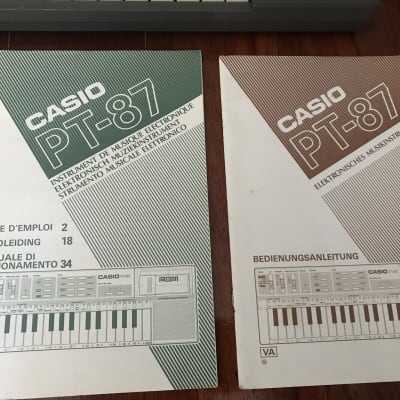Casio PT-87 Grey Mini Synthesizer | 1980's | Carton Box + Manuals image 3