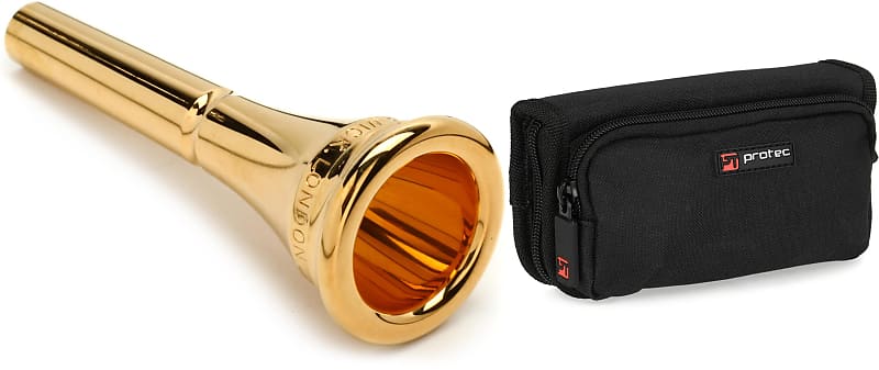 Denis Wick Classic Gold-plated French Horn Mouthpiece -6N Bundle with  Protec A213ZIP Nylon French Horn Mouthpiece Pouch with Zipper Closure