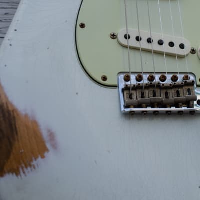 Fender Custom Shop 1963 Stratocaster  2022 Aged Olympic White - Heavy Relic image 10