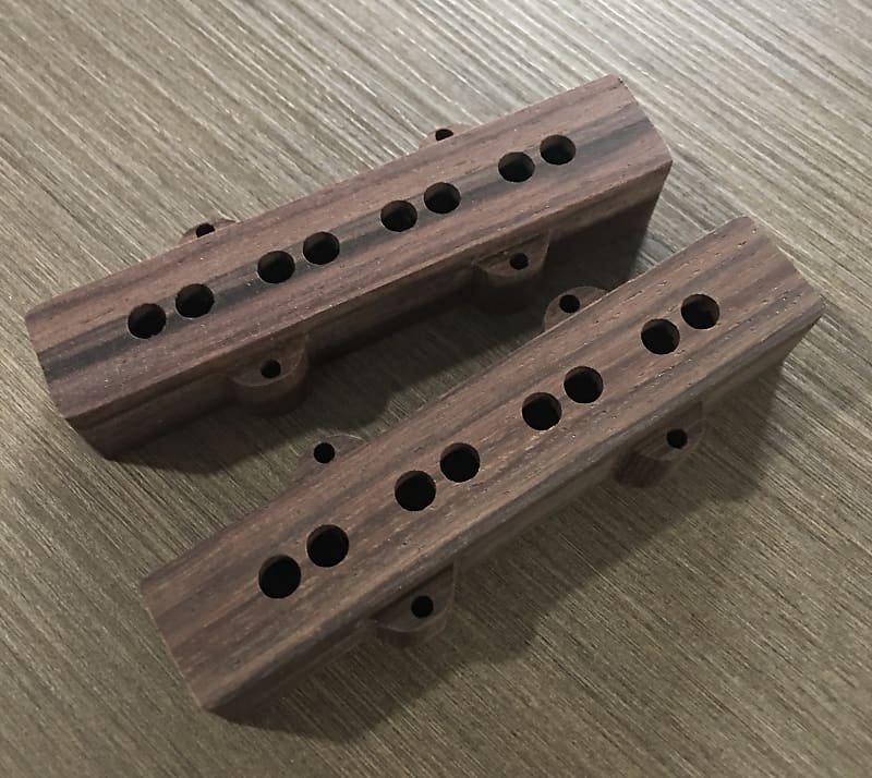 Guilford Indian Rosewood Jazz Bass pickup cover set - fits Seymour Duncan and many others image 1
