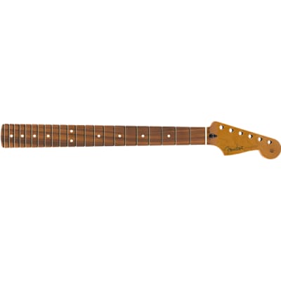 Fender Roasted Maple Stratocaster Guitar Neck, 12", Pau Ferro, Flat Oval Shape image 1