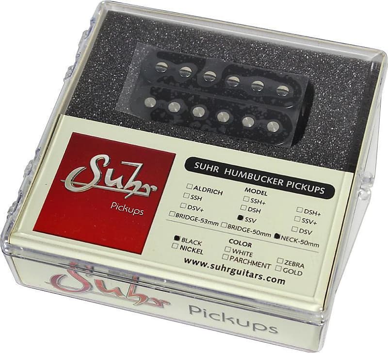 Suhr SSH+ 53mm Bridge, SSV Neck Pickup Set, Black | Reverb