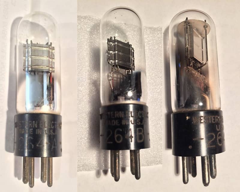 Western Electric 264A, 256B, 264C Triode Tubes All Tested