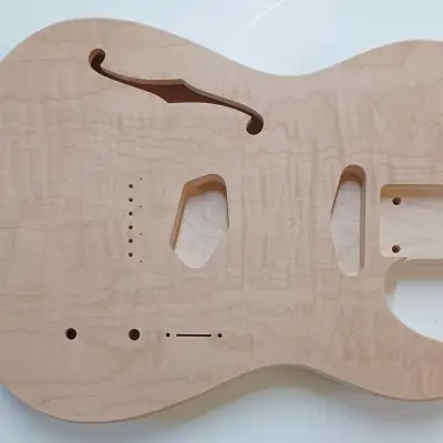 Shepard Custom Guitars  Telecaster Body Curly Maple Top On Ash Maple Ash 2022 Unfinished image 4
