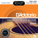 D'Addario EXP15 Coated Phosphor Extra Light Acoustic Guitar Strings (10-47)