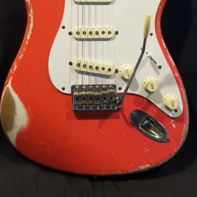 Custom Fender USA Stratocaster  Fiesta Red Nitro Heavy Relic by MJT Eric Johnson Pups image 1
