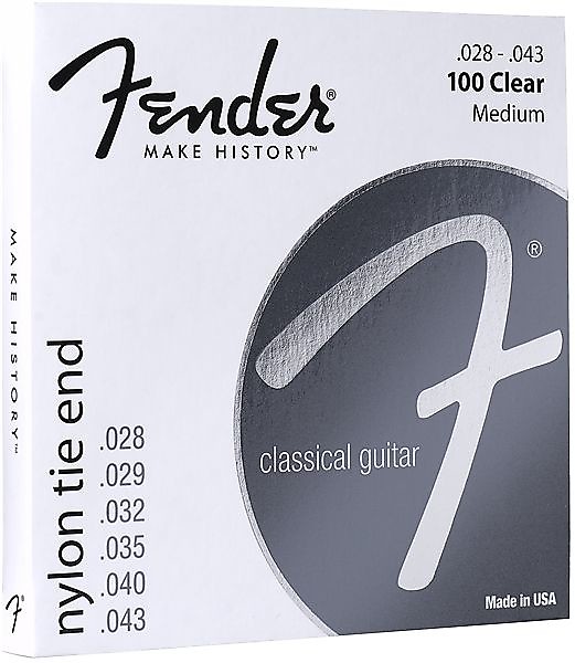 Fender Nylon Acoustic Strings, 100 Clear/Silver, Tie End, Gauges .028-.043, (6) 2016 image 1