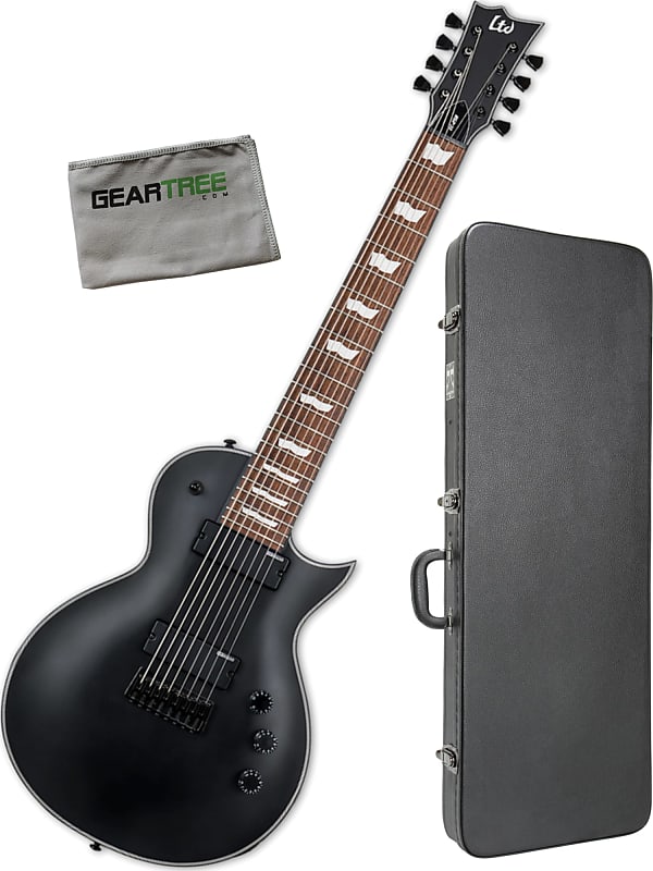 ESP LTD EC-258 BLKS Black Satin 8-String Electric Guitar