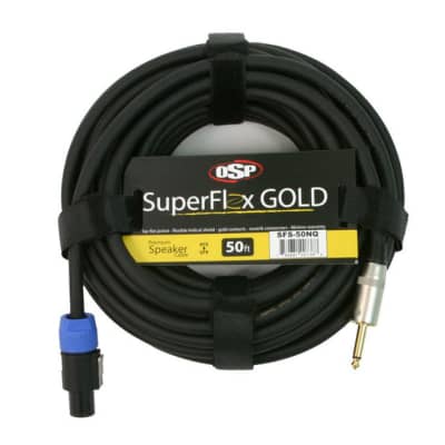 OSP SuperFlex GOLD 50' ft Speaker Cable, Speakon to 1/4", Neutrik Connectors image 2