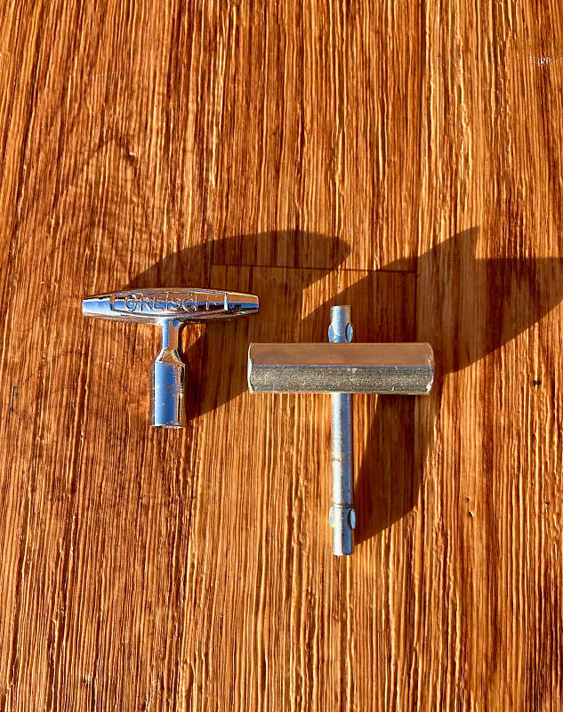 Vintage 1960s Gretsch Drum Tuning Key & Rail Consolette Hex Reverb