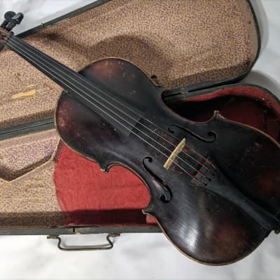 Antique Jacobus Stainer Copy 4/4 Violin 1800's w/ Wooden Case | Reverb