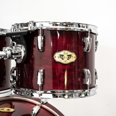 Pearl Vision SST Maple 12/13/16/18/22/14 Red Lacquer Drum Set image 9