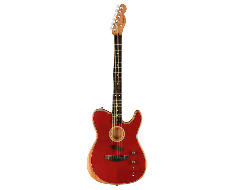 Used Fender American Acoustasonic Telecaster - Crimson Red w/ Ebony FB image 1