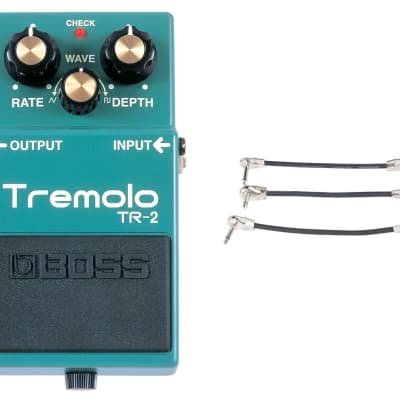 Boss TR-2 Tremolo Pedal + Gator Patch Cable 3 Pack for sale