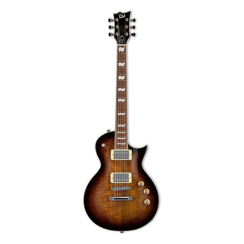 ESP LTD EC-256 FM 6-String Right-Handed Electric Guitar with Mahogany Body and 22 Extra-Jumbo Frets (Dark Brown Sunburst) image 1