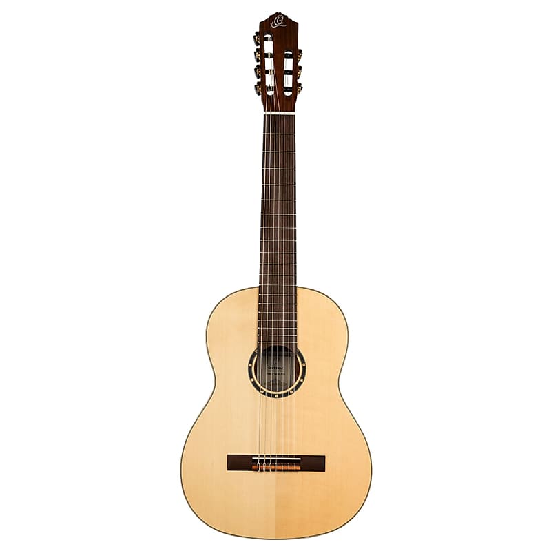 Ortega Pro 7 - 7 String Solid Top Nylon String Classical Guitar w/Deluxe Gig Bag, Full Size  (R133-7) image 1