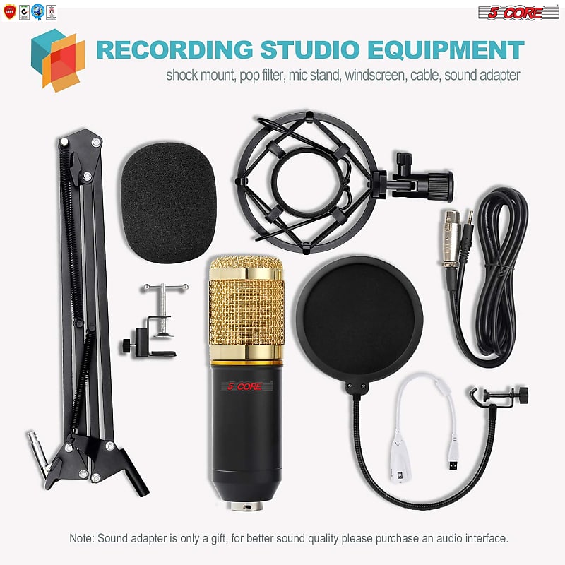 ALPOWL Podcast Equipment Bundle, Audio Interface with All in One Live Sound  Card and Condenser Microphone, Perfect for Recording, Broadcasting, Live