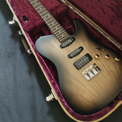 Custom built "T" style guitar – Chambered Swamp Ash image 5