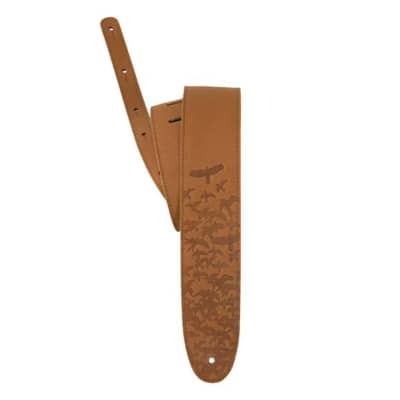 25BAL01 - Sangle en cuir Comfort Auto Lock 2.5 Tan : Sangle Guitare  D'Addario 