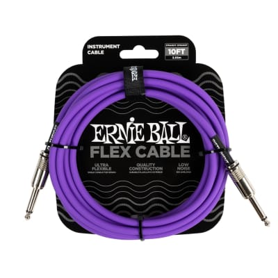 Ernie Ball Flex Instrument Cable 10ft - Purple for sale