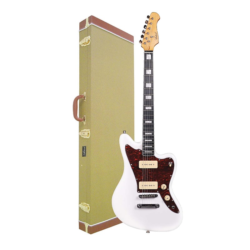 Artist Grungemaster White Electric Guitar w/ P90 Pickups & Tweed Case image 1