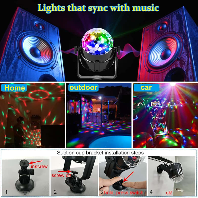 Uv Black Light For Glow Party 6w Led Disco Ball Strobe Lights For