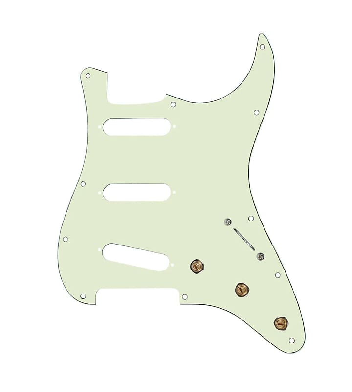 920D 5 Way Pre-Wired SSS Strat Pickguard w/ Blender Pot - Mint Green image 1