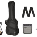 Squier StratocasterÂ® Pack, Laurel Fingerboard, Brown Sunburst, Gig Bag, 10G - 120V