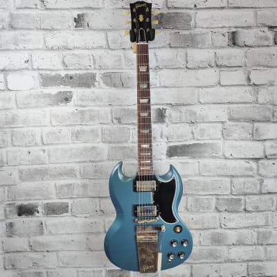 Gibson Custom Shop Murphy Labs 1964 SG Standard With Maestro Vibrola – Pelham Blue Ultra Light Aged for sale