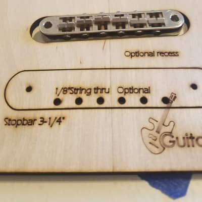Guitarsbydesign Strat Neck Route Template +Tune O Matic Recess 2019 Natural image 2