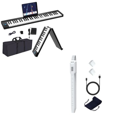 RockJam 61 Key Keyboard Piano with Pitch Bend Kit, Keyboard Stand, Piano  Bench, Headphones, Simply Piano App & Keynote Stickers : : Musical  Instruments