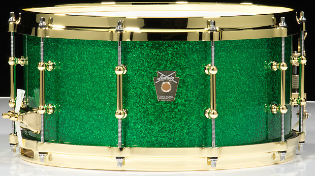 Ludwig Classic Maple 6.5x14 Snare Drum - Green Sparkle w/ Brass Hardware