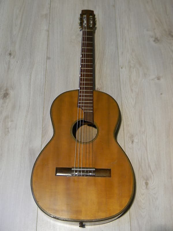 tolle vtg Klassikgitarre 4/4 Konzertgitarre Gitarre vollmassiv Deutschland ~1950 image 1