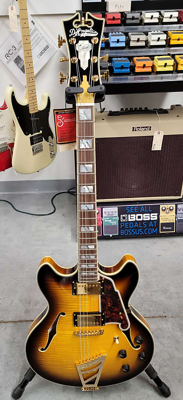 D'Angelico Excel EX DCTP (Discontinued) 2018 Sunburst Flame Top and Back image 1