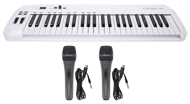 Samson Carbon 49 Key USB MIDI DJ Keyboard Controller+Software+(2) Microphones image 1
