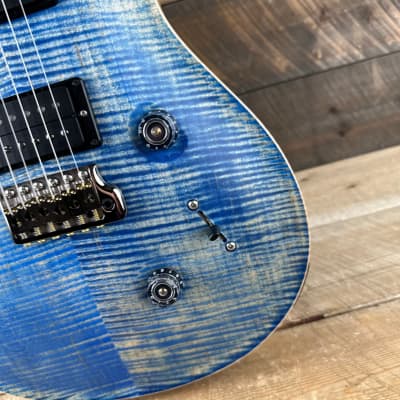PRS Wood Library Custom 24 Semi-Hollow Flame Maple 10 Top, Korina Back, Torrified Maple Neck, Ziricote FB - Faded Blue Jean Satin 391870 image 5