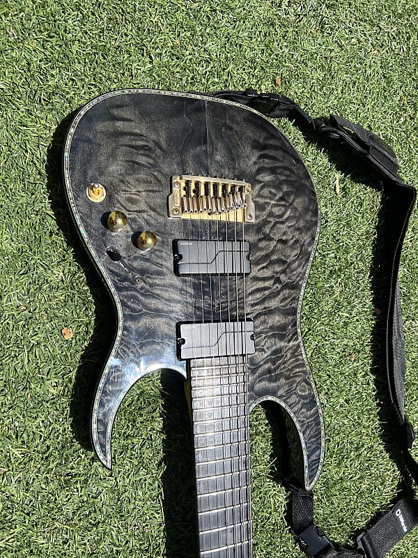 Ibanez Iron Label RGIX27FEQM 7 String guitar - Transparent