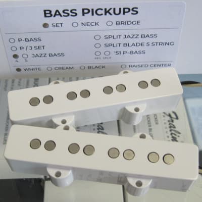 Lindy Fralin Jazz Bass Pickups Set White Covers image 1