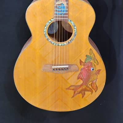 Blueberry NEW IN STOCK Handmade Acoustic Guitar Grand Concert Fish Motif image 2