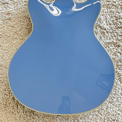 D'Angelico Excel Mini DC Semi-Hollow Body Elec Guitar, Slate Blue, DAEMDCTSLBSNS image 8