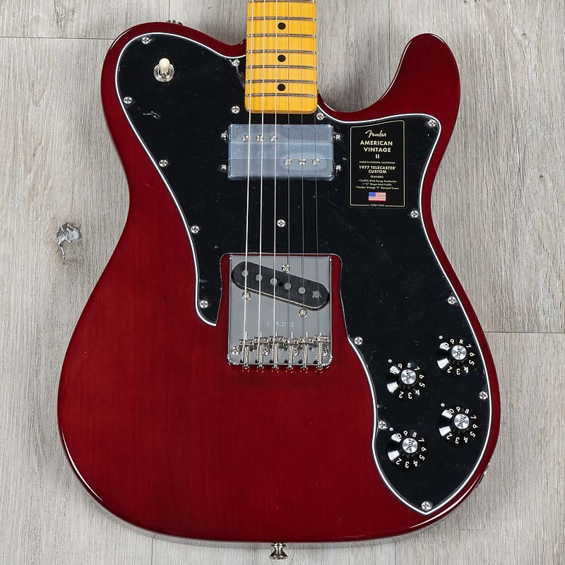 Fender Limited Edition American Vintage II 1977 Telecaster Custom Guitar,  Belly Cut, Maple, Wine